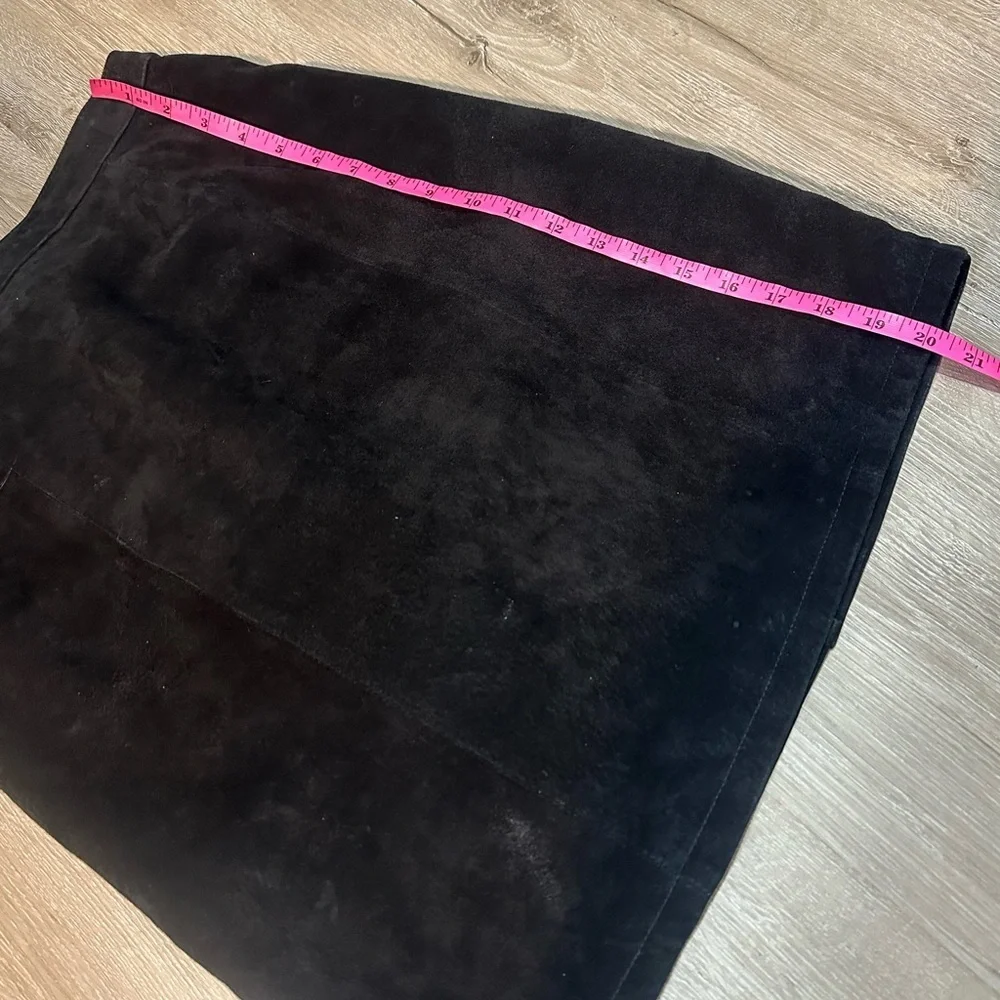 Global Identity G III Vintage Suede Leather Black Pencil Skirt Women 9/10
